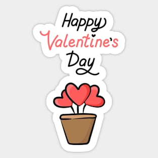 Happy Valentine's Day - Hearts Flowers Sticker